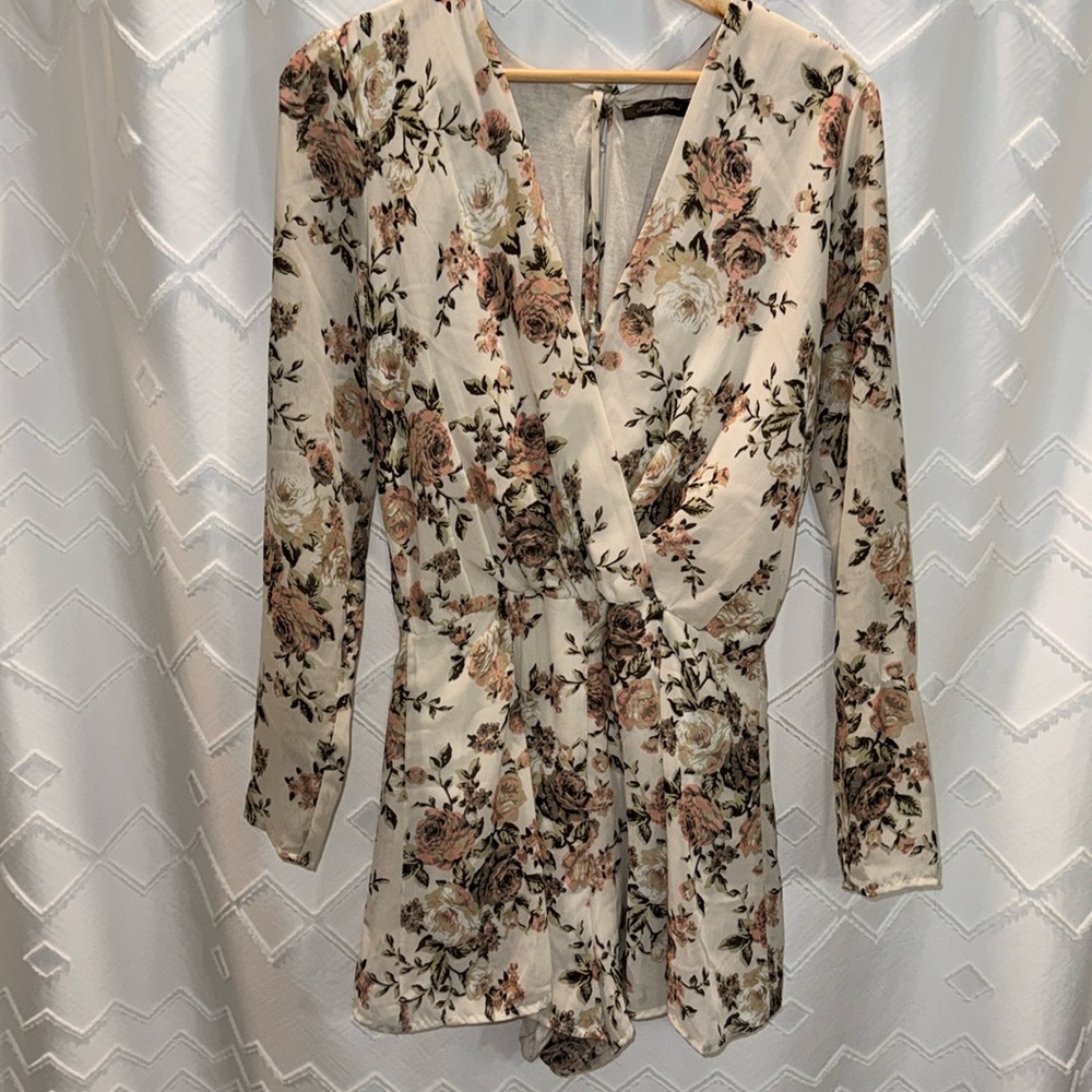 Floral Romper, long sleeve